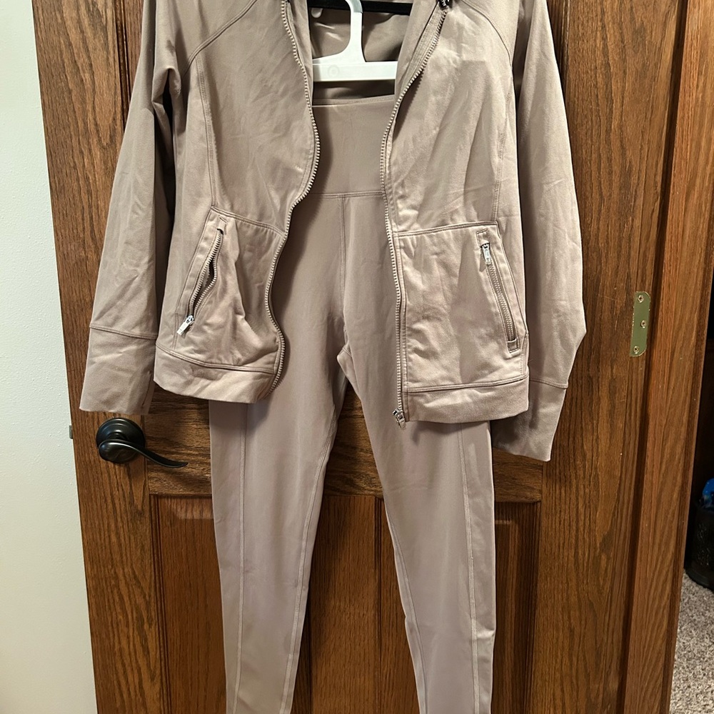 Calvin Klein Athletic Leggings and Hooded Zip Up Set